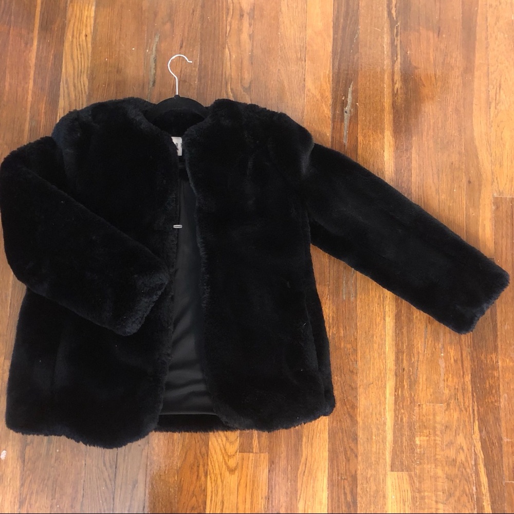 Black dress fur coat from Gap
